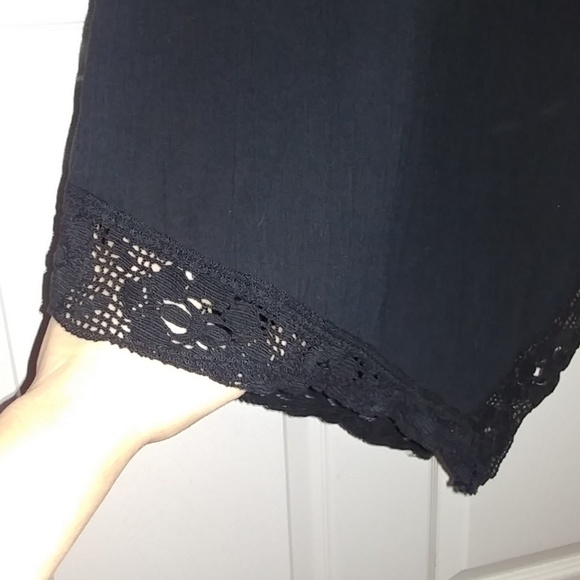 Free People crochet hem black midi dress - Picture 3 of 7